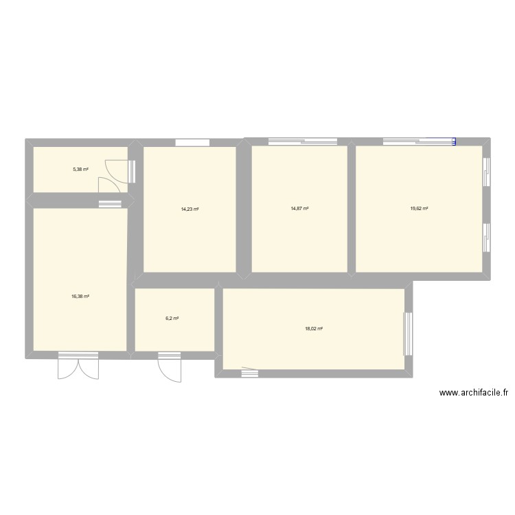 KERLINOU. Plan de 7 pièces et 95 m2