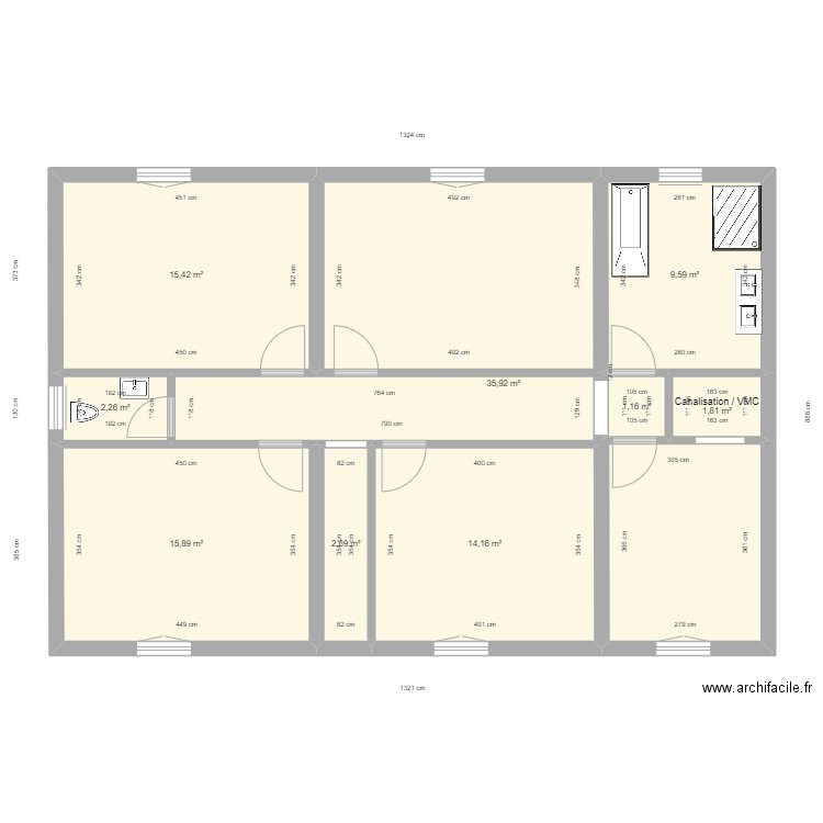 New maison ETAGE archi. Plan de 0 pièce et 0 m2