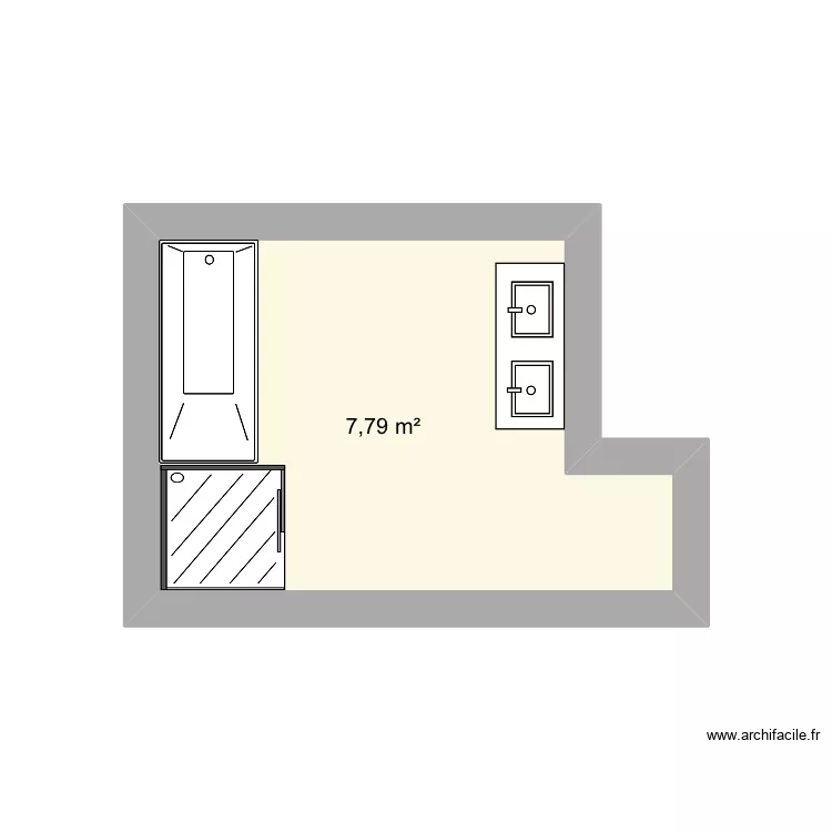 Fbo SDB. Plan de 1 et 8 m² Fbo SDB. Plan de 1 et 8 m²