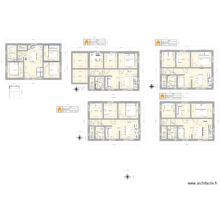 Pleubian3. Plan de 32 pièces et 206 m2