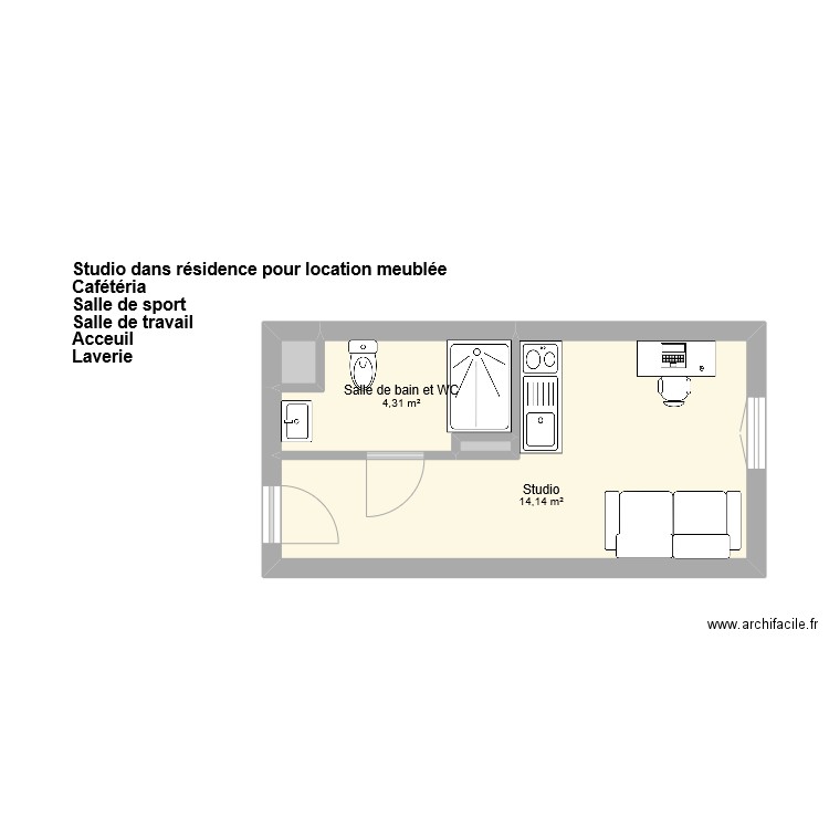 BOUYGUES EDISON Studio. Plan de 4 pièces et 19 m2