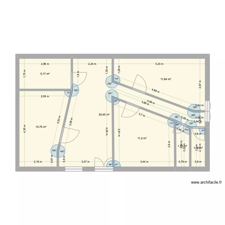 plan. Plan de 7  et 63 m²