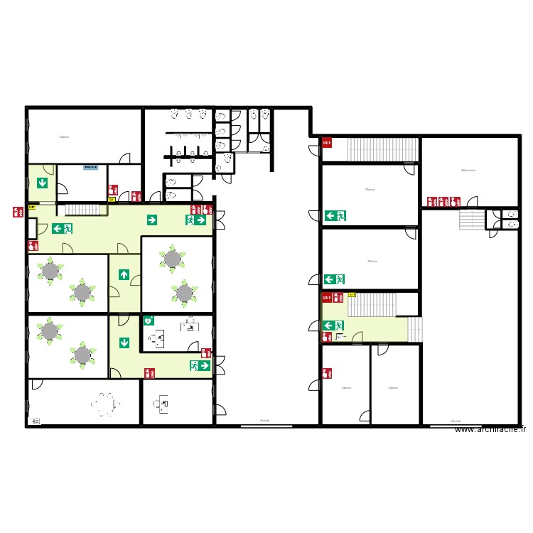 Ecole Olivier general 2. Plan de 33 pièces et 846 m2