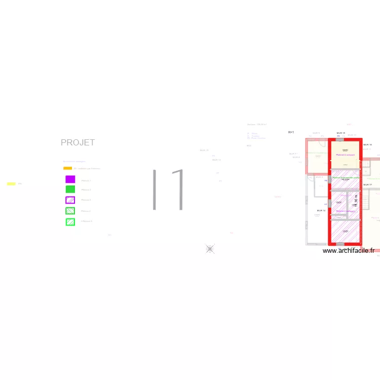 JATTOUI _ Existant  125m&sup2;. Plan de 17  et 195 m²