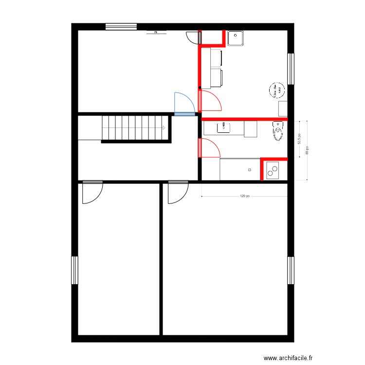 Vaness 1. Plan de 4 pièces et 88 m2