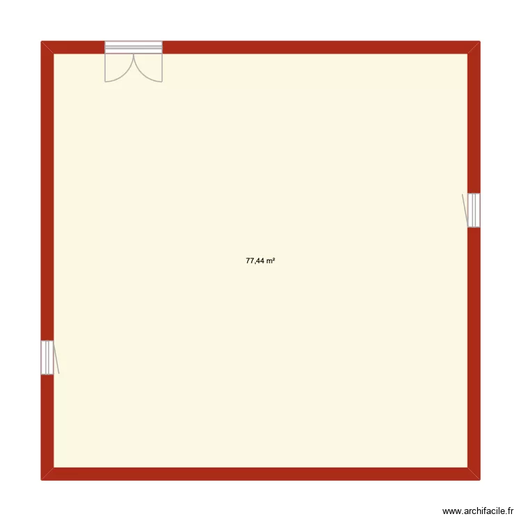 reilllanne. Plan de 1  et 77 m²