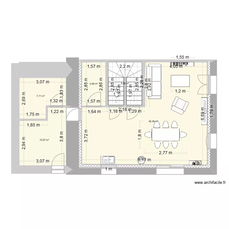 rdc maison rochette. Plan de 9  et 108 m²