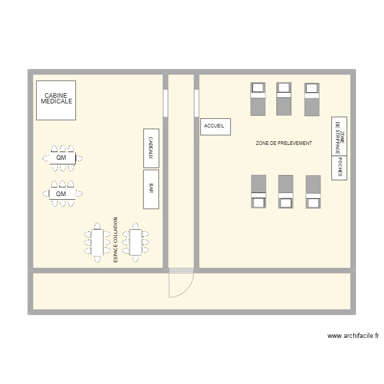 RANSART-Centre l'Eveil. Plan de 4 pièces et 77 m2