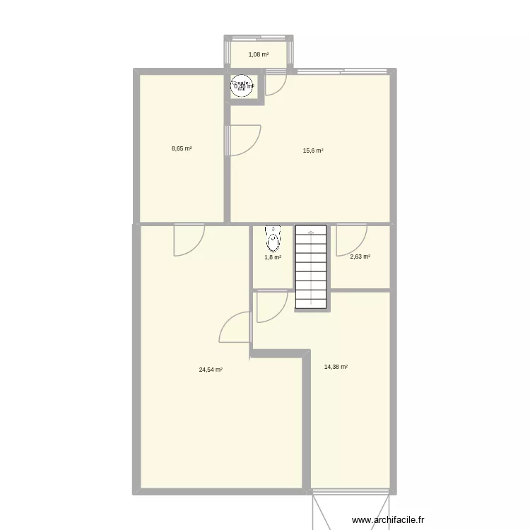 maison avant travaux. Plan de 8  et 69 m²