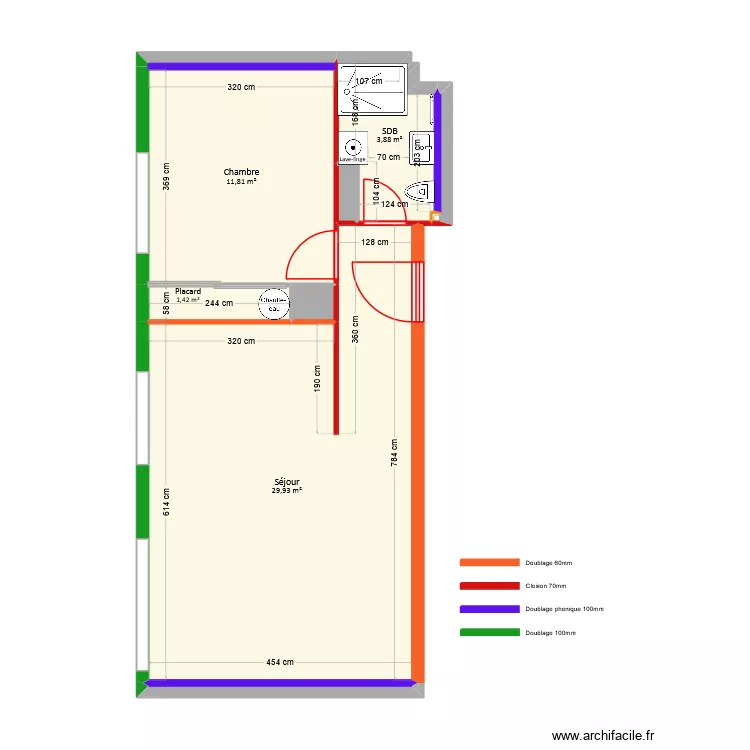 Blasco - Projet. Plan de 8  et 48 m²