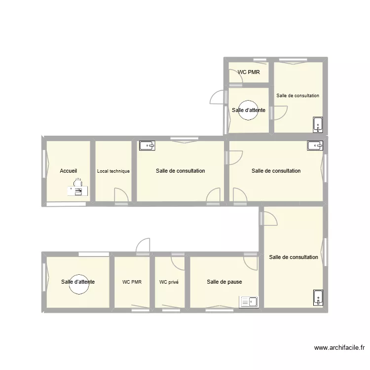 CABINET MEDICAL V2. Plan de 12  et 20 m²