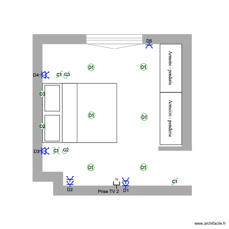 ELECTRICITE CHAMBRE 2. Plan de ELECTRICITE CHAMBRE 2. Plan de