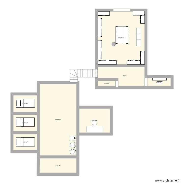institut Yves Rocher. Plan de 10 pièces et 88 m2