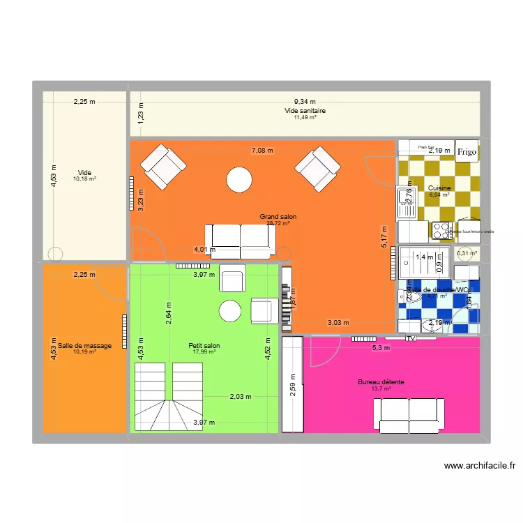 CAB CLEM MEZZANINE SUITE 1 COULEUR. Plan de 9 et 103 m² CAB CLEM MEZZANINE SUITE 1 COULEUR. Plan de 9 et 103 m²