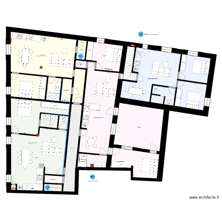 GRAVESON R+1 NEW. Plan de 24 pièces et 308 m2