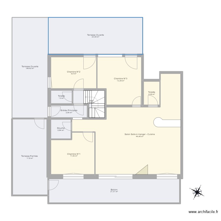 Crosets Hameau RDC Valerie. Plan de 13 pièces et 180 m2