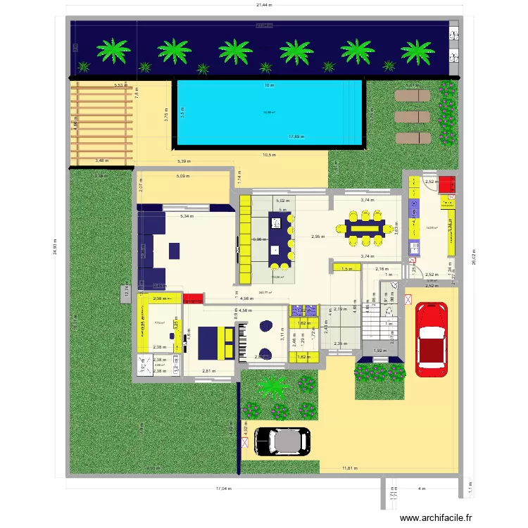 prefaille  plan definit purg&eacute; avec poteau beton. Plan de 17  et 1193 m²