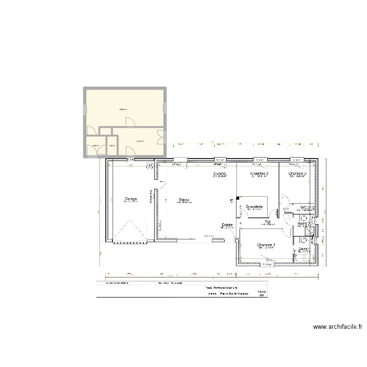 extension 2. Plan de 4 pièces et 38 m2