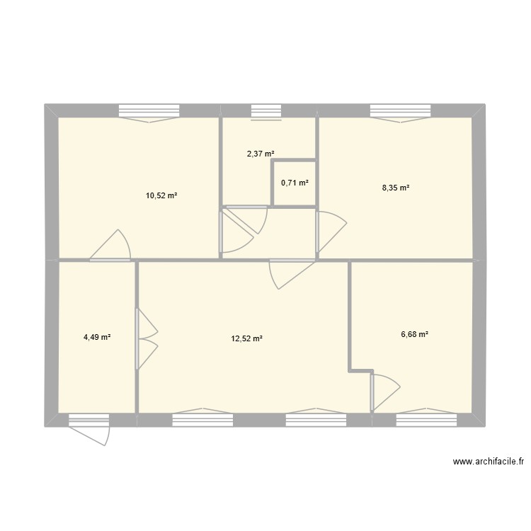 appart lauryn. Plan de 7 pièces et 46 m2