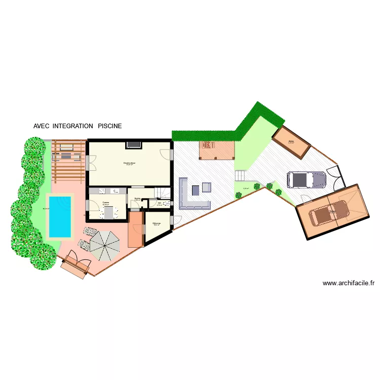 PETRY AVEC PISCINE. Plan de 