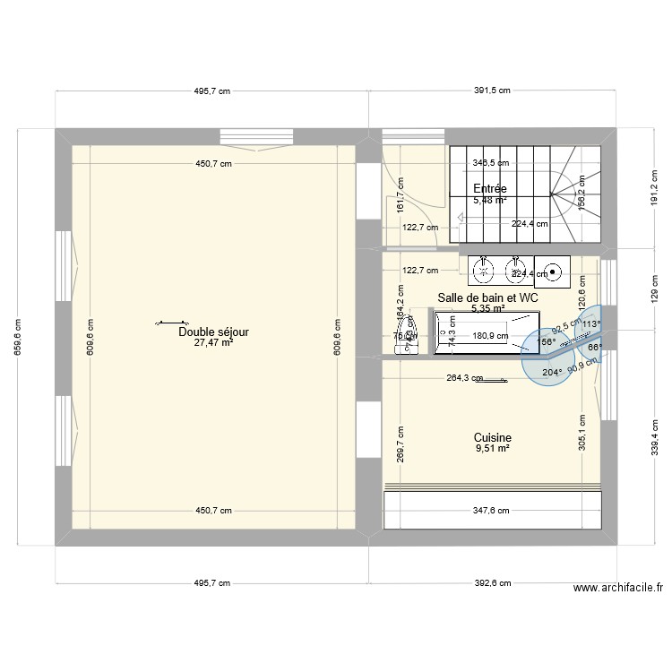 TUCQU BATIGNANI modif. Plan de 9 pièces et 98 m2