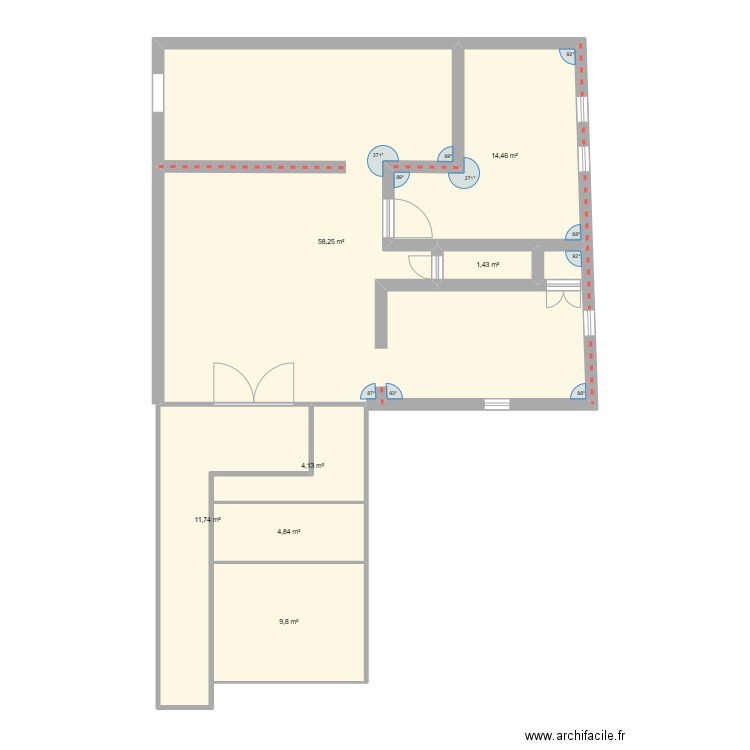 BLONDIE. Plan de 7 pièces et 105 m2