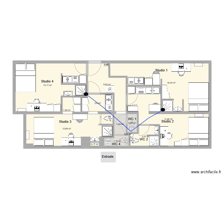 CG ST HERBLAIN CHARENTE V5. Plan de 13 pièces et 73 m2