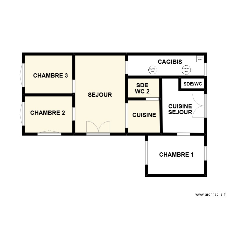 CASSIN. Plan de 9 pièces et 28 m2