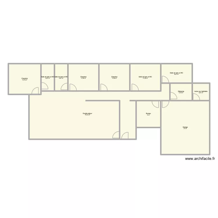 romain 1. Plan de 12 Pièces et 198 m² romain 1. Plan de 12 Pièces et 198 m²