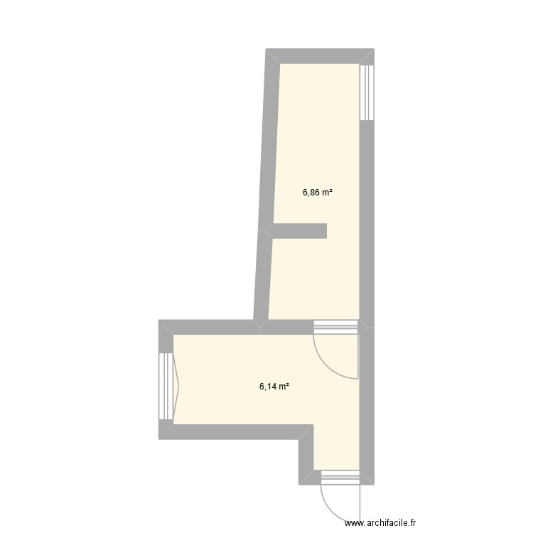 local13. Plan de 2 pièces et 13 m2