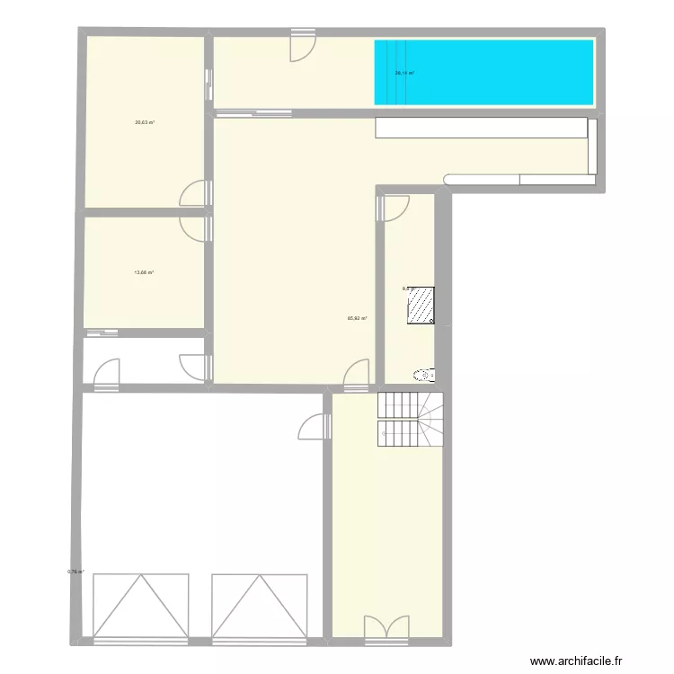 Dar Alma. Plan de 6  et 159 m²