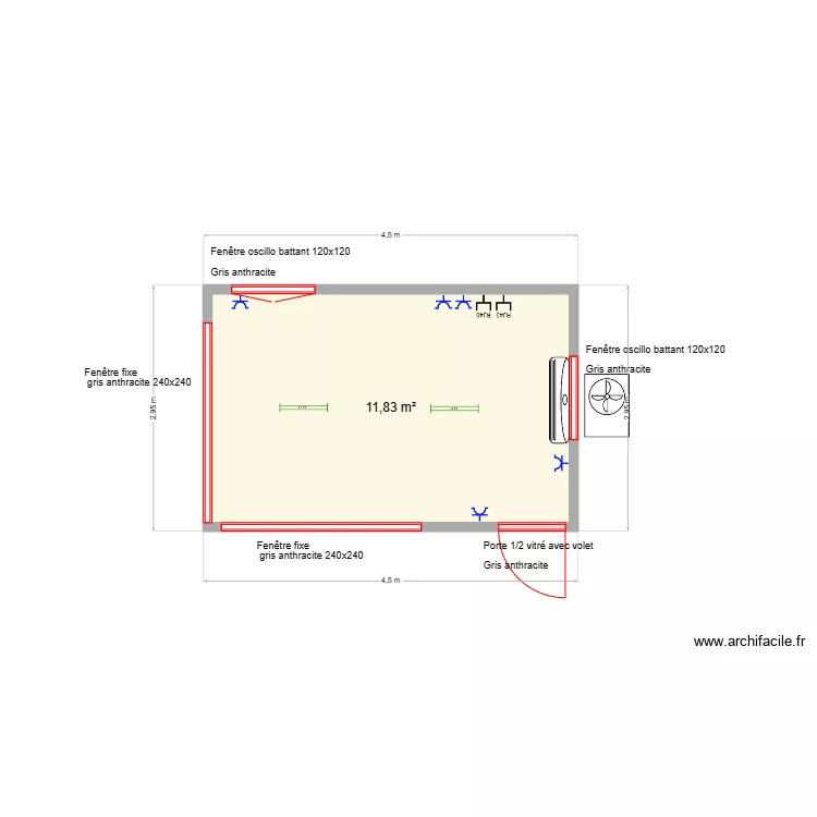 Jer Home v2 Module 4M50 coin vitr&eacute;e. Plan de 