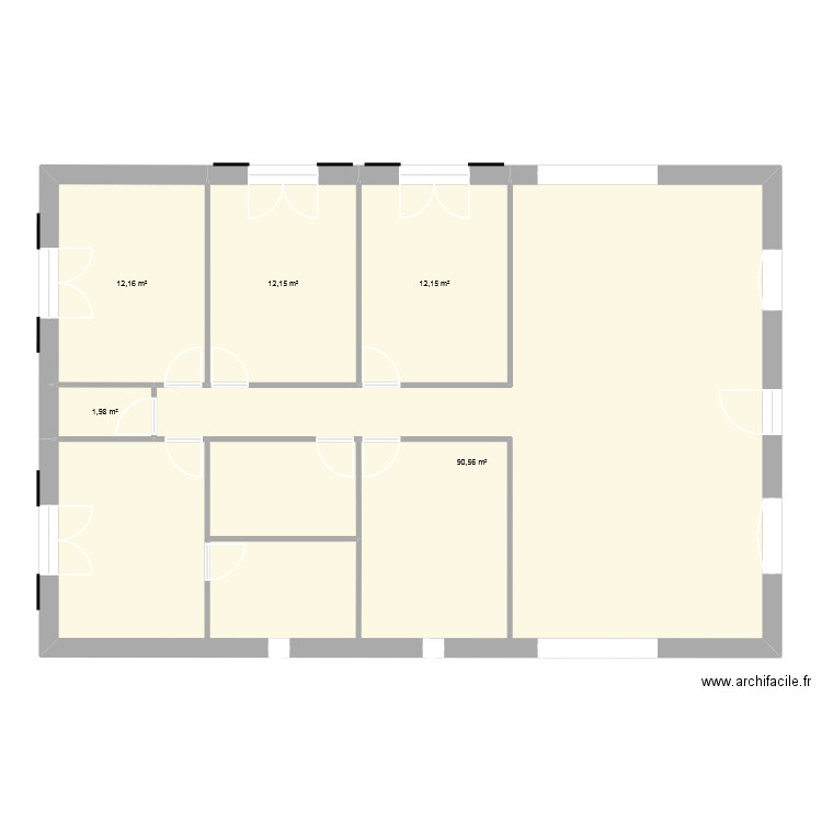 SEb P. Plan de 5 pièces et 129 m2