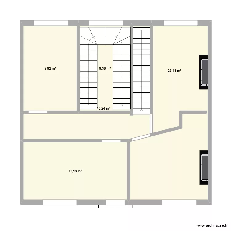 Plan 1er &eacute;tage. Plan de 5  et 66 m²