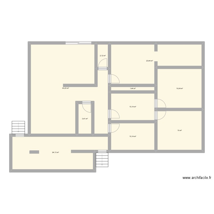 extension. Plan de 10 pièces et 155 m2