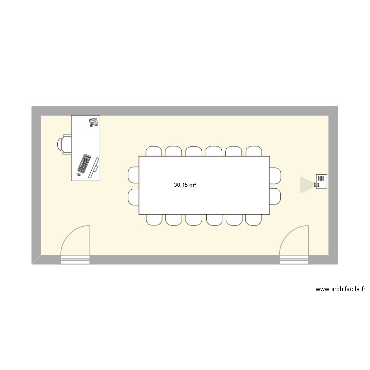 Bureau agriss. Plan de 1 pièce et 30 m2