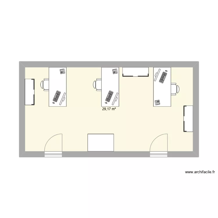 Bureau agriss. Plan de 1  et 29 m²