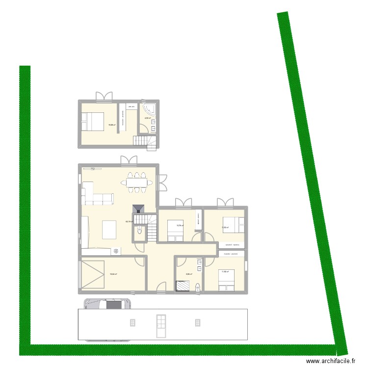 borgo 4. Plan de 8 pièces et 143 m2