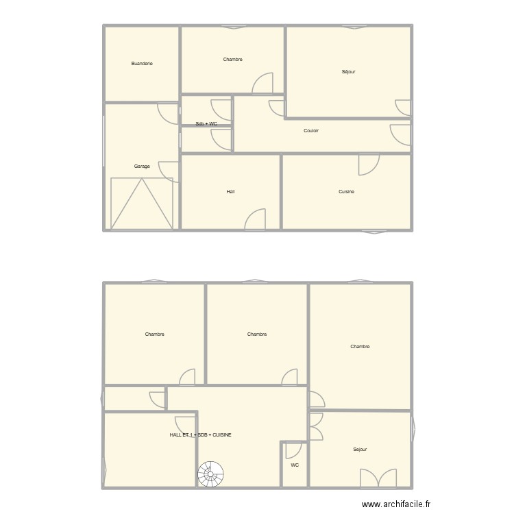 CAGIRE. Plan de 14 pièces et 182 m2