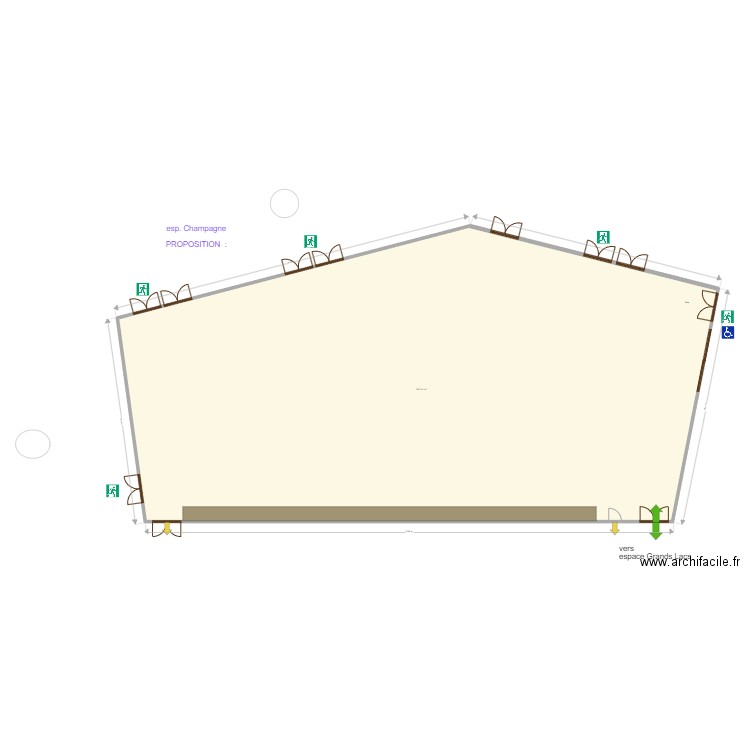 espace champagne congrès ressource Oct 2024 proposition. Plan de 1 pièce et 584 m2