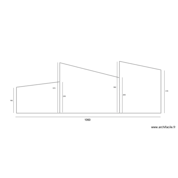 mur 1 avant. Plan de 3  et 31 m²