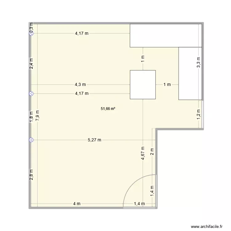 salon. Plan de 1 Pièce et 52 m² salon. Plan de 1 Pièce et 52 m²