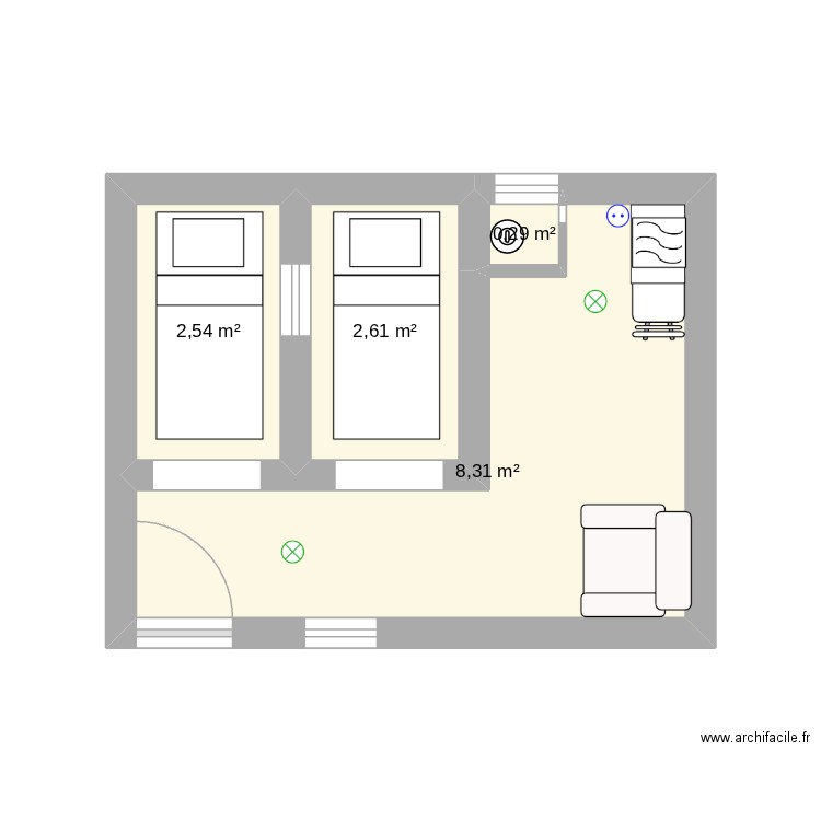 Landlord special. Plan de 4 pièces et 14 m2