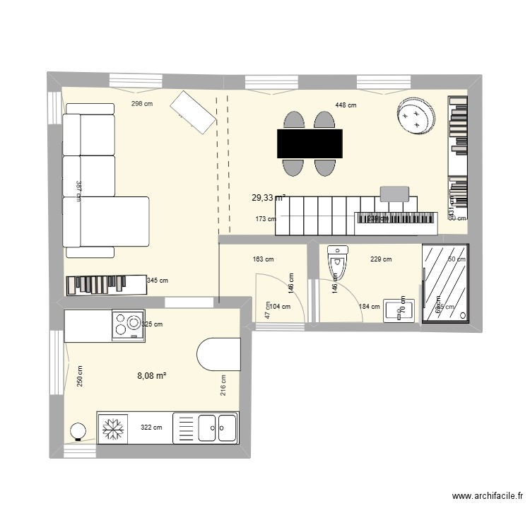 PLAN APPARTEMENT WERDEN  2 BIS. Plan de 2 pièces et 37 m2