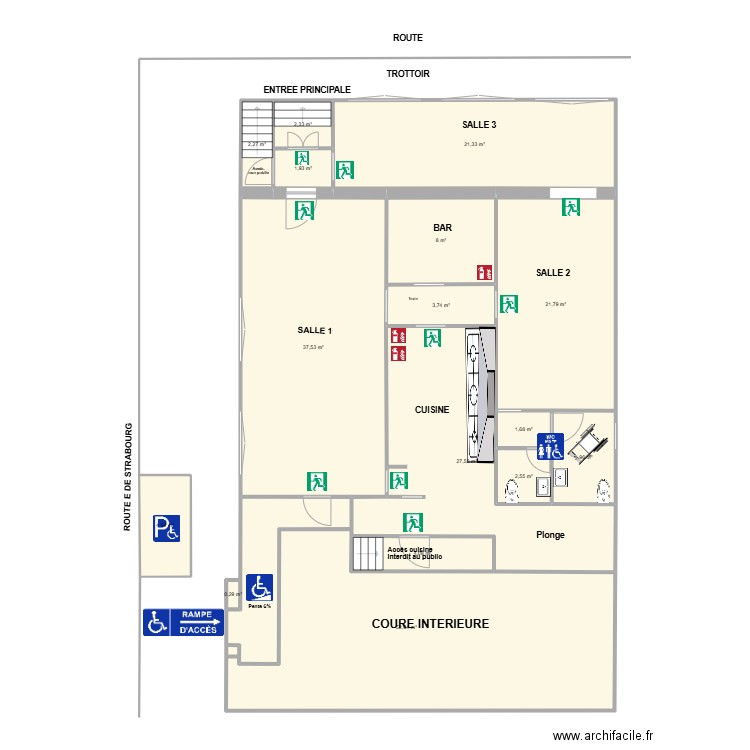 plan. Plan de 16 pièces et 197 m2