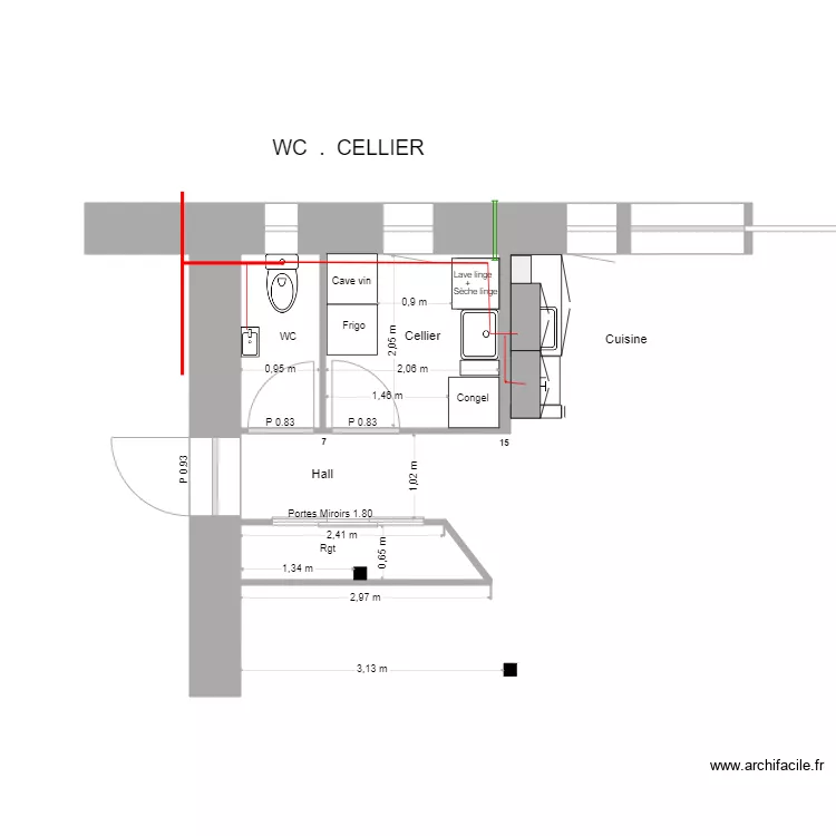 WC  CELLIER,. Plan de 