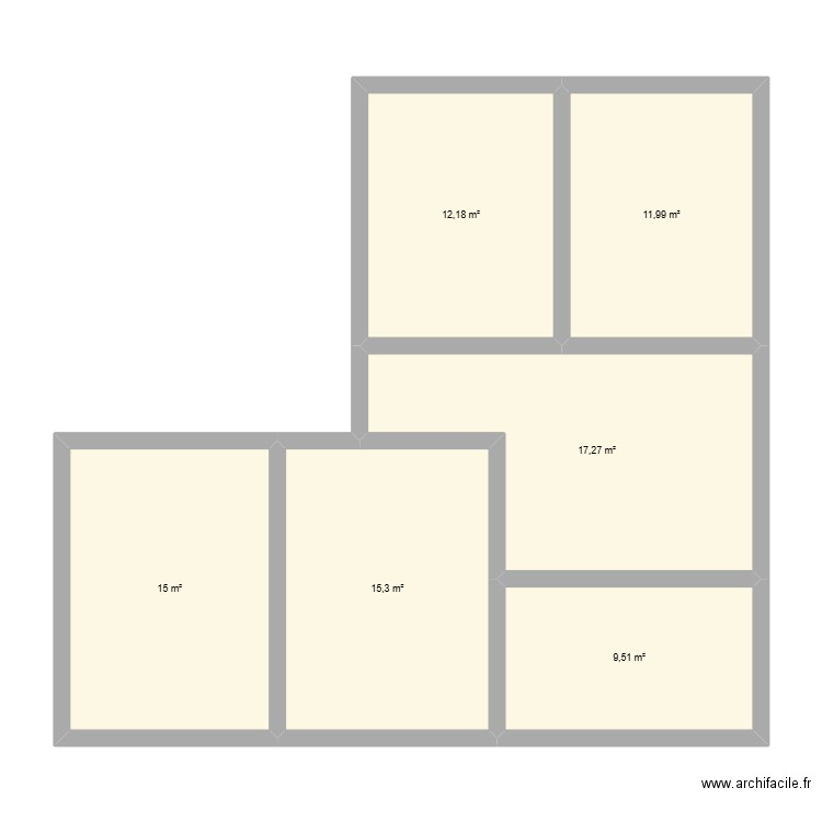 guerin. Plan de 6 pièces et 81 m2