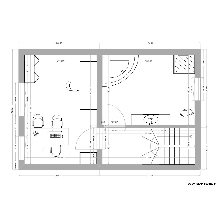 Bureau. Plan de 0 pièce et 0 m2