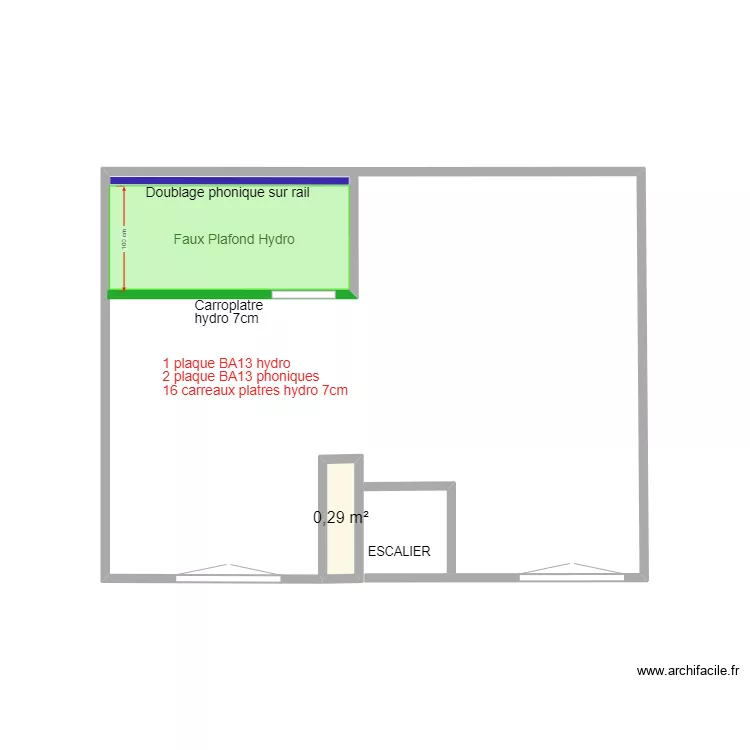 AILLERET 7 &egrave;me &eacute;tage MACONNERIE. Plan de 