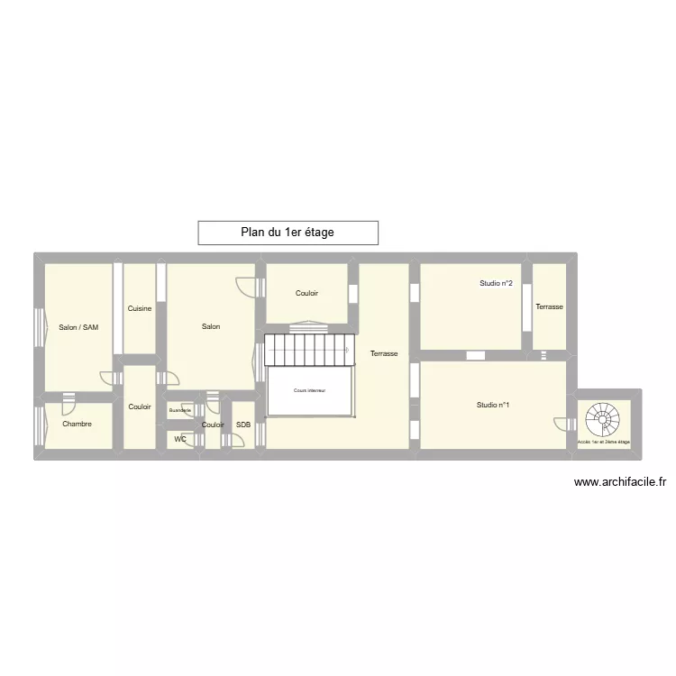 1er étage. Plan de 14 et 56 m² 1er étage. Plan de 14 et 56 m²